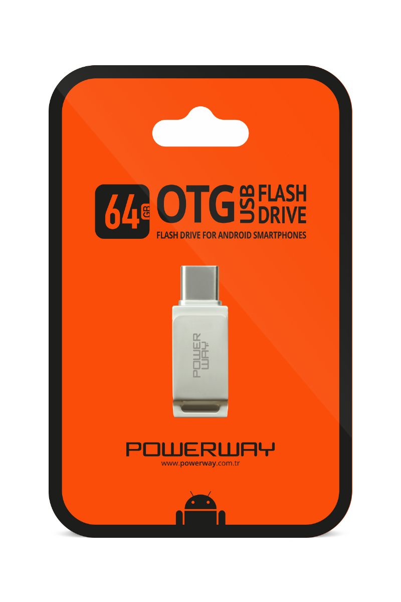 Powerway 64 GB OTG Flash Bellek Turuncu